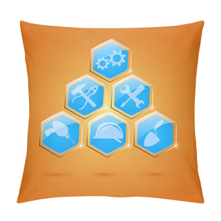 Personality  Different Kind Of Tools Icons - Vector Icon Set Pillow Covers
