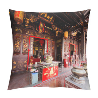 Personality  Beautiful Architecture Of Chinese Temple Cheng Hoon Teng Bukiet China In Malacca City In Malaysia. Beautiful Sacral Building In South East Asia. Pillow Covers