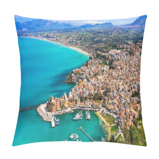 Personality  Castellammare Del Golfo - Beautiful Coastal Town In Sicily. Italy. Pillow Covers