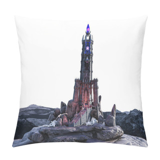 Personality  Fantasy Magic Dark Evil Tower, 3D Illustration, 3D Rendering Pillow Covers
