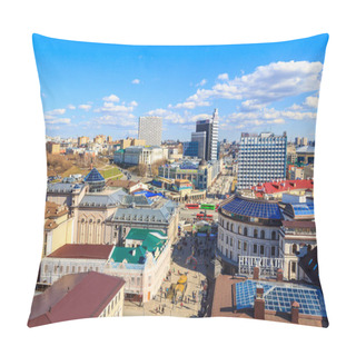 Personality  Russia, Kazan - Apperl 26, 2017: A View Of The Historic, Cultural And Business Chapel Of The City - Vakhitovsky District, Pedestrian Bauman Street And Peterburgkskaya Street Pillow Covers