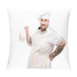 Personality  2 Chef Holding Jar Of Milk Pillow Covers