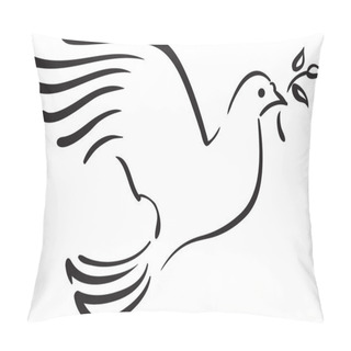 Personality  Vector White Dove With Branch Pillow Covers