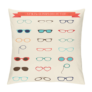 Personality  Hipster Retro Vintage Glasses Icon Set Pillow Covers