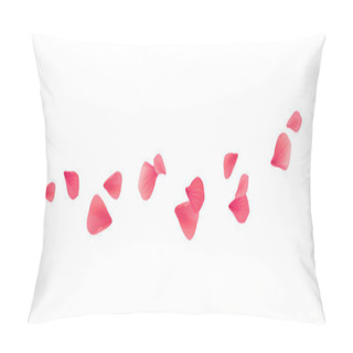 Personality  Red Flying Petals Isolated On White Background. Sakura Roses Petals. Vector EPS 10 Cmyk Pillow Covers