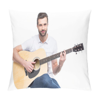 Personality  Young Man With Guitar Pillow Covers