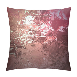 Personality  Abstract Pink Background Shattered Glass With White Beautiful Background Light Texture Has Sharp Jagged Pieces Of Broken Glass Illustration Pillow Covers