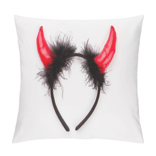 Personality  Halloween Fuzzy Devil Horns Headband. Pillow Covers