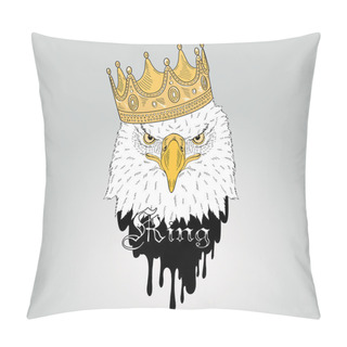 Personality  Eagle In Crown, T-shirt Design Pillow Covers