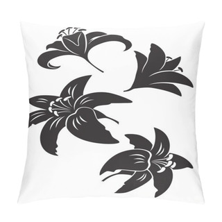 Personality  Silhouette Of  Lily Flower Pillow Covers