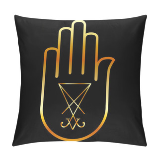Personality  Sigil Of Lucifer In A Palm Pillow Covers