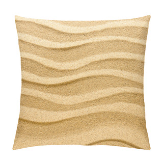 Personality  Abstract Background. Pure Golden Sand. Wind And Water Have Created A Small Dune. Pillow Covers
