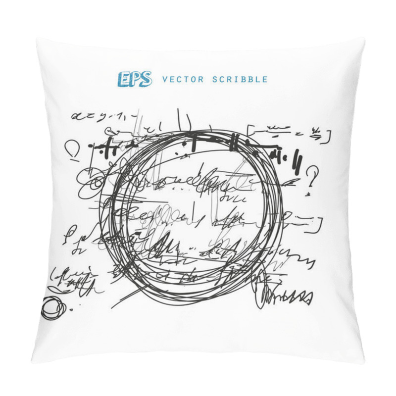 Personality  Unidentified Meanless Abstract Handwriting Scribble Text Drawing. Pillow Covers