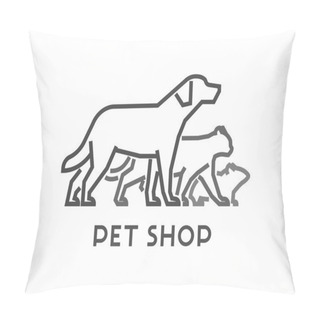 Personality  Line Vector Symbol For Pet Shop With Open Path Pillow Covers