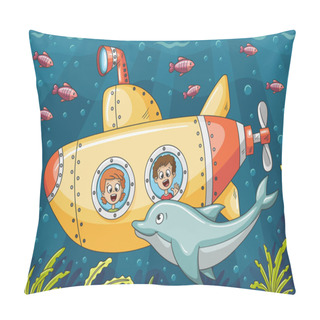 Personality  Children In A Submarine Pillow Covers