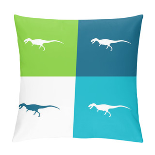 Personality  Allosaurus Dinosaur Shape Flat Four Color Minimal Icon Set Pillow Covers