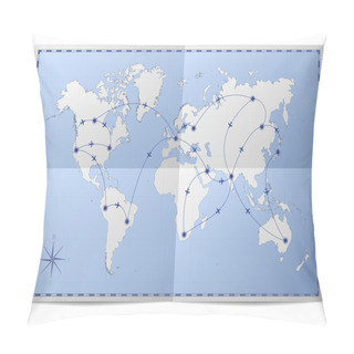 Personality  Map World Travel Pillow Covers