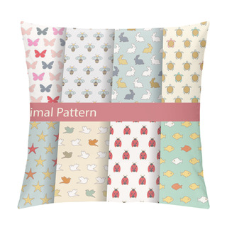 Personality  Set Of Animals Seamless Patterns Pillow Covers