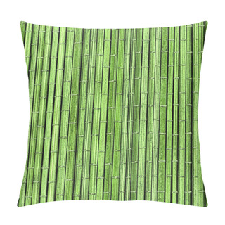 Personality  Green Bamboo Mat, A Background Pillow Covers