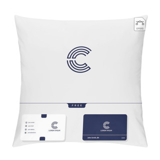 Personality  Initial C, CC Creative Logo Template And Business Card Design Template Include. Vector Illustration And Logo Inspiration Pillow Covers