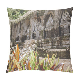 Personality  Scenic View Of Ancient Architecture Of Temple Complex And Royal Tombs And Plants Around, Bali, Indonesia Pillow Covers