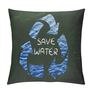 Personality  Save Water Word In Recycle Symbol Pillow Covers