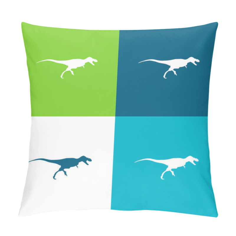 Personality  Albertosaurus Dinosaur Side View Shape Flat four color minimal icon set pillow covers