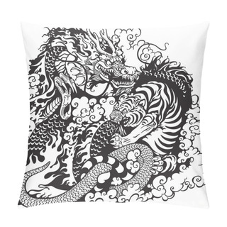 Personality  Dragon And Tiger Fighting Pillow Covers