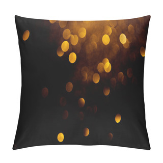 Personality  Golden Decorative Bokeh On Black Background  Pillow Covers