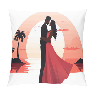 Personality  Romantic Couple Isolated Vector Style Illustration Pillow Covers
