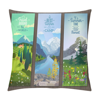 Personality  Summer Landscape Vertical Banners Set Pillow Covers