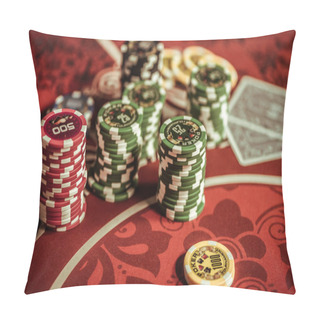 Personality  Poker Chips On Table Pillow Covers