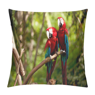 Personality  Colorful Scarlet Macaw Perched On A Branch Pillow Covers
