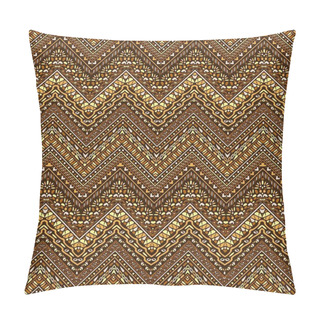 Personality  Vector African Style Chevron Pattern With Tribal Motifs. Pillow Covers