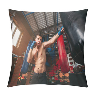 Personality  Muscular Boxer Training With Punching Bag Pillow Covers