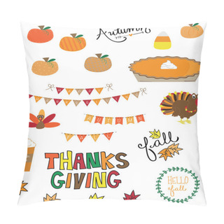 Personality  Happy Thanksgiving Icons Pillow Covers