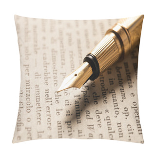 Personality  Fountain Pen On A Book Pillow Covers