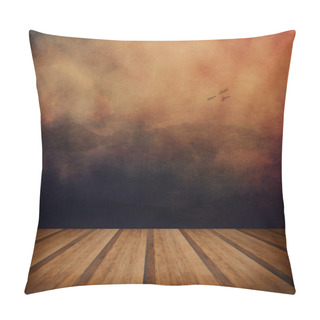 Personality  Retro Grunge Texture Background With Wooden Floor Platform Foreg Pillow Covers