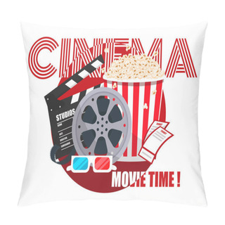 Personality  Movie Time Vector Illustration. Pillow Covers