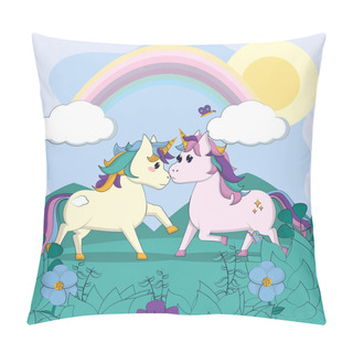 Personality  Beautiful And Magic Unicorn Cartoon Pillow Covers