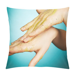 Personality  Female Hands In Body Scrub Pillow Covers