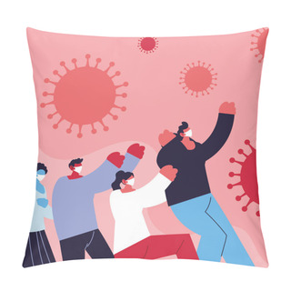 Personality  People With Medical Mask, Fight Against Coronavirus Pillow Covers