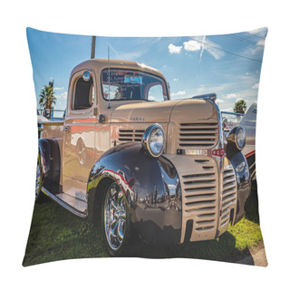 Personality  Daytona Beach, FL - November 28, 2020: 1947 Dodge Pickup Truck At A Local Car Show. Pillow Covers