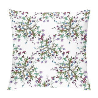Personality  Wildflowers Floral Botanical Flowers. Watercolor Background Illustration Set. Seamless Background Pattern. Pillow Covers