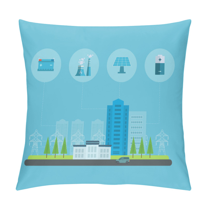 Personality  Power energy, urban landscape concept pillow covers