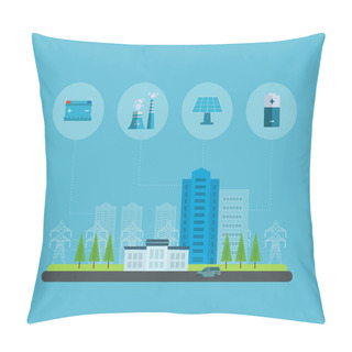 Personality  Power Energy, Urban Landscape Concept Pillow Covers