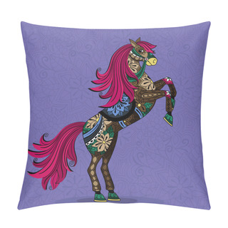 Personality  Horse In Rainbow Pillow Covers
