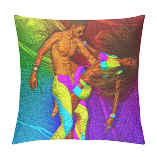 Personality  Dancing Couple In A Realistic 3d Digital Art Render. A Granular Metal Effect Is Added To Create A Modern Art Look And Feel. Great For Themes Of Couples, Dancing, Fun, Art And More!  Pillow Covers
