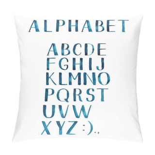 Personality  Watercolor Blue  Alphabet Pillow Covers