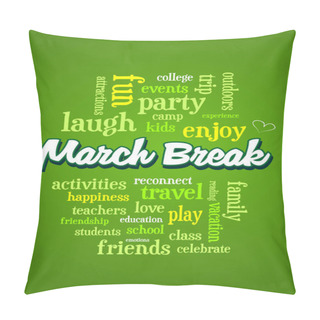 Personality  March Spring School Break Word Cloud Bubble Tag Tree Vertical Vector Pillow Covers